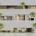 Modern Entrance Gate Design For International Community With Green Plants And Wooden Elements