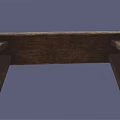 Sturdy Wooden Public Bench With Long Seat Simple Design And Natural Wood Grain