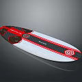 Stylish Kids Surfboard With Red Black White Colors And Carbon Fiber Design
