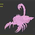 Detailed Mechanical Scorpion With Red Cape Metal Claws And Spiked Tail