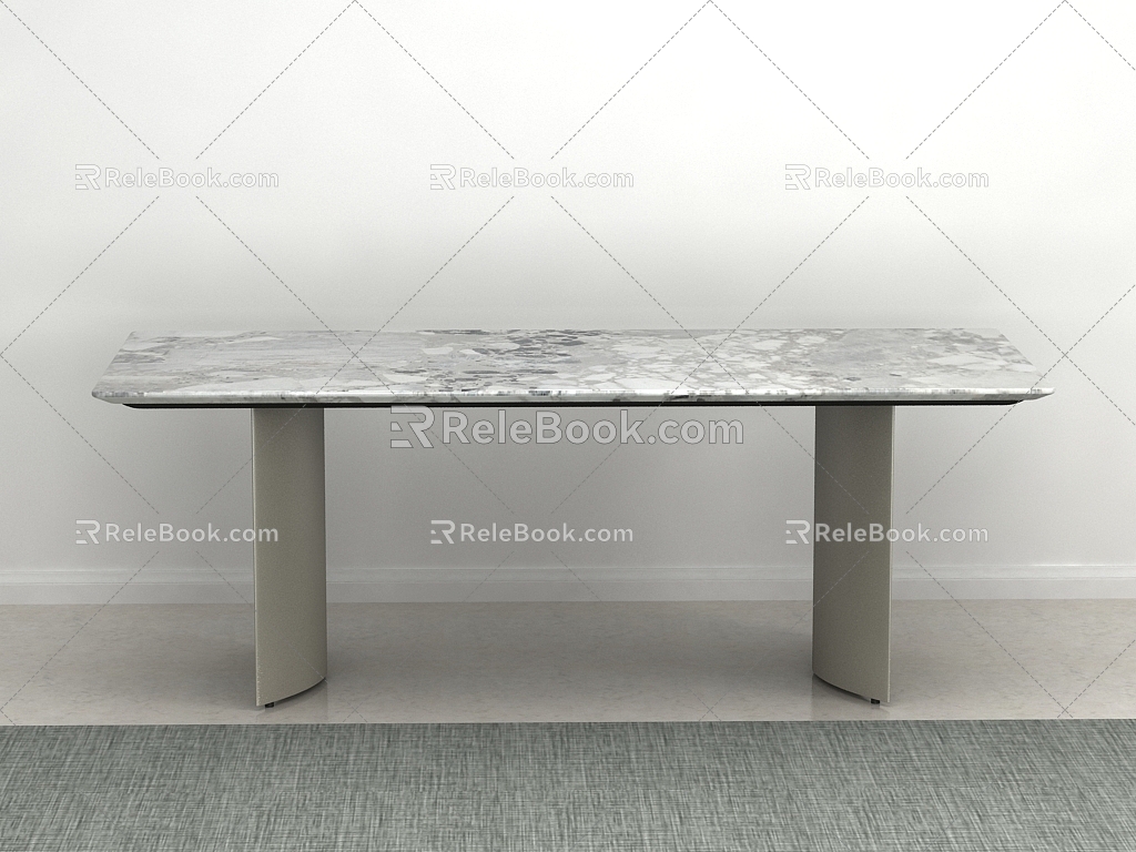 Light Luxury Dining Table 3d model