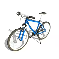 Blue Mountain Bicycle With Black Handlebars Saddle Stand And Tires