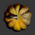 Fresh Yellow and Green Pumpkin with Textured Skin Healthy Organic Food Ingredient