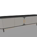 Modern Gray TV Cabinet With Sleek Design Gold Accents And Black Legs