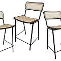 Quiet Style Bar Stool Metal Rattan Bar Stool Bar Stool Creative Woven Bar Stool Quiet Ancient Style Bar Stool Quiet Style High Stool Bar Stool 3d model