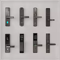 Modern Smart Door Handles Featuring Digital Keypad Fingerprint Scanner And Multiple Styles 3d model
