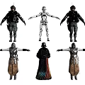 Smart Machines Humanoid Models With Outstretched Arms And Diverse Costumes