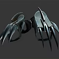Futuristic Creature Character Mechanical Claw With Metallic Structure And Sharp Red Claws 3d model