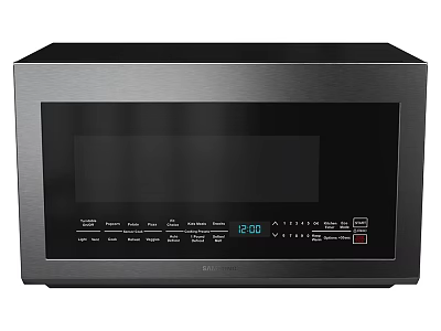 Black Stainless Steel Microwave Oven With Digital Display And Control Panel Kitchen Appliance 3d model