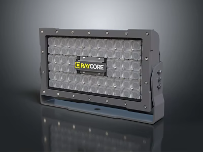 Industrial Style Furniture With TERRAYCORE LED Lighting Fixture And Gray Housing 3d model