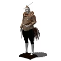 Decorative Ornament Display Set With Tassel Coat Hat And Mannequin Statue