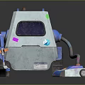 Colorful Treaded Cleaning Robot And Vacuum Cleaner With Modern Design Details