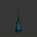 Two Headed Blue Dragon Creature With Scaly Body And Sharp Teeth