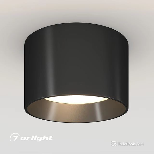 Black Round Downlight Spotlight Ceiling Mounted Modern Energy Efficient Lighting Fixture 3d model 