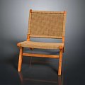 Light Wood Dining Chair With Woven Rattan Back And Seat Minimalist Design