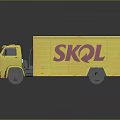 Yellow Commercial Box Truck With Red SKOL Lettering On Body