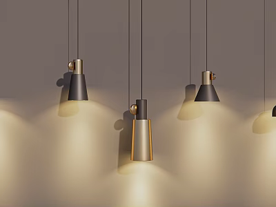Modern Minimalist Pendant Lights With Black And Gold Metal Design For Ceiling Hanging Lighting 3d model