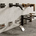 Modern Wall Mounted Water Faucets In Black Gold And Silver Finishes