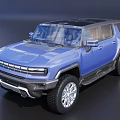 Modern Blue SUV With Rugged Exterior Black Roof Large Wheels And Sleek Design