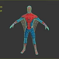 SpiderMan Game Movie Character In Red Blue Costume With Web Pattern And Standing Pose