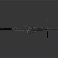 Tactical Military Machine Gun With Tripod Stand And Ammunition Belt Setup