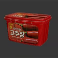 OTTOGI Red Chili Paste Container With Korean Label And Chili Pepper Design 3d model