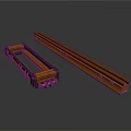 Industrial Metal And Wooden Sliding Rail Equipment With Connecting Components