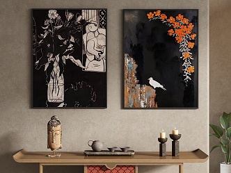 New Chinese Decorative Painting Hanging Painting 3d model