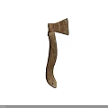 Classic Worn Axe with Wooden Handle and Metal Head as Hardware Tool on Black Background