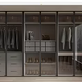 Modern Wardrobe Interior Design With Organized Storage Drawers Hanging Clothes And Shoe Compartments