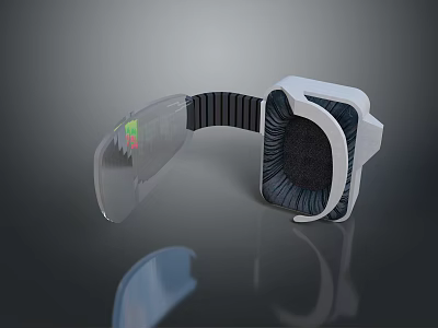 Modern VR Headset Design With Transparent Display Black Strap White Frame And Comfortable Padding 3d model