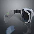 Modern VR Headset Design With Transparent Display Black Strap White Frame And Comfortable Padding 3d model