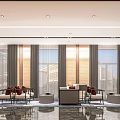 New Chinese-style Reception Area Sales Office Negotiation Area Sofa Coffee Table Combination Sand Table Front Desk Wine Rack Art Chandelier Display Cabinet 3d model