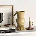 Ornamental Decor Set With Vases Sculptures Diffusers Books And Mirror For Shelf 3d model