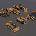 Bulldozer hook machine engineering vehicle 3d model