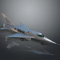 Silver F-WBHA Model Airplane With Pointed Nose Wings Landing Gear And Reflective Surface