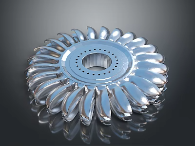 Modern Metallic Wall Decor With Radiant Petal Shaped Design And Sleek Surface 3d model