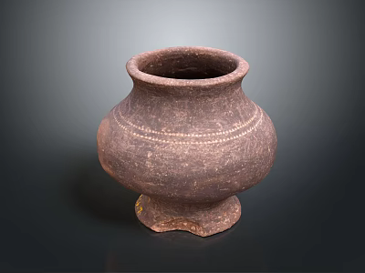 Handcrafted Textured Terracotta Vase As Decorative Accent For Rustic Furniture 3d model