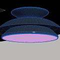 Modern Round Flush Mount Ceiling Light With Black Frame And White Panel