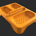Orange Plastic Bathroom Accessory Drainer With Three Compartments And Handle