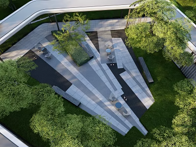 Residential Landscape Design With Lush Greenery Paved Pathways And Cozy Seating Areas 3d model