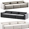 Modern Three Seater Sofa With Soft Cushions And Multiple Color Options 3d model