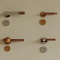 Various Modern Door Handles With Brass And Silver Finishes And Base Plates
