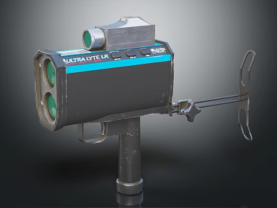Weapon Mounted Laser Device With Green Lenses And Stable Bracket Design 3d model