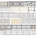 Various Decorative Fence Designs Featuring Intricate Patterns And Metal Structures 3d model
