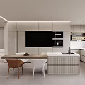Modern Dining and Living Room Interior Design With Open Concept TV Wall And Sofa