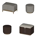 Modern Ottoman Designs With Quilted Leather Fabric And Metal Legs For Home Decor