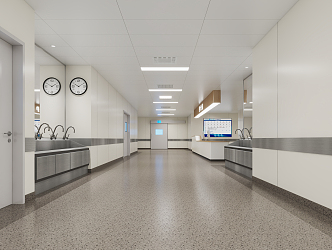 modern aisle hospital nurse station aisle 3d model