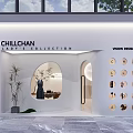 CHILLCHAN Ladies Collection Storefront Design with Arched Window Clothing Display and Circular Icons