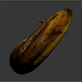 Overripe Banana with Brown Spots and Curved Shape Natural Healthy Food